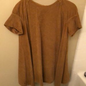 Anthropologie mustard corduroy dress